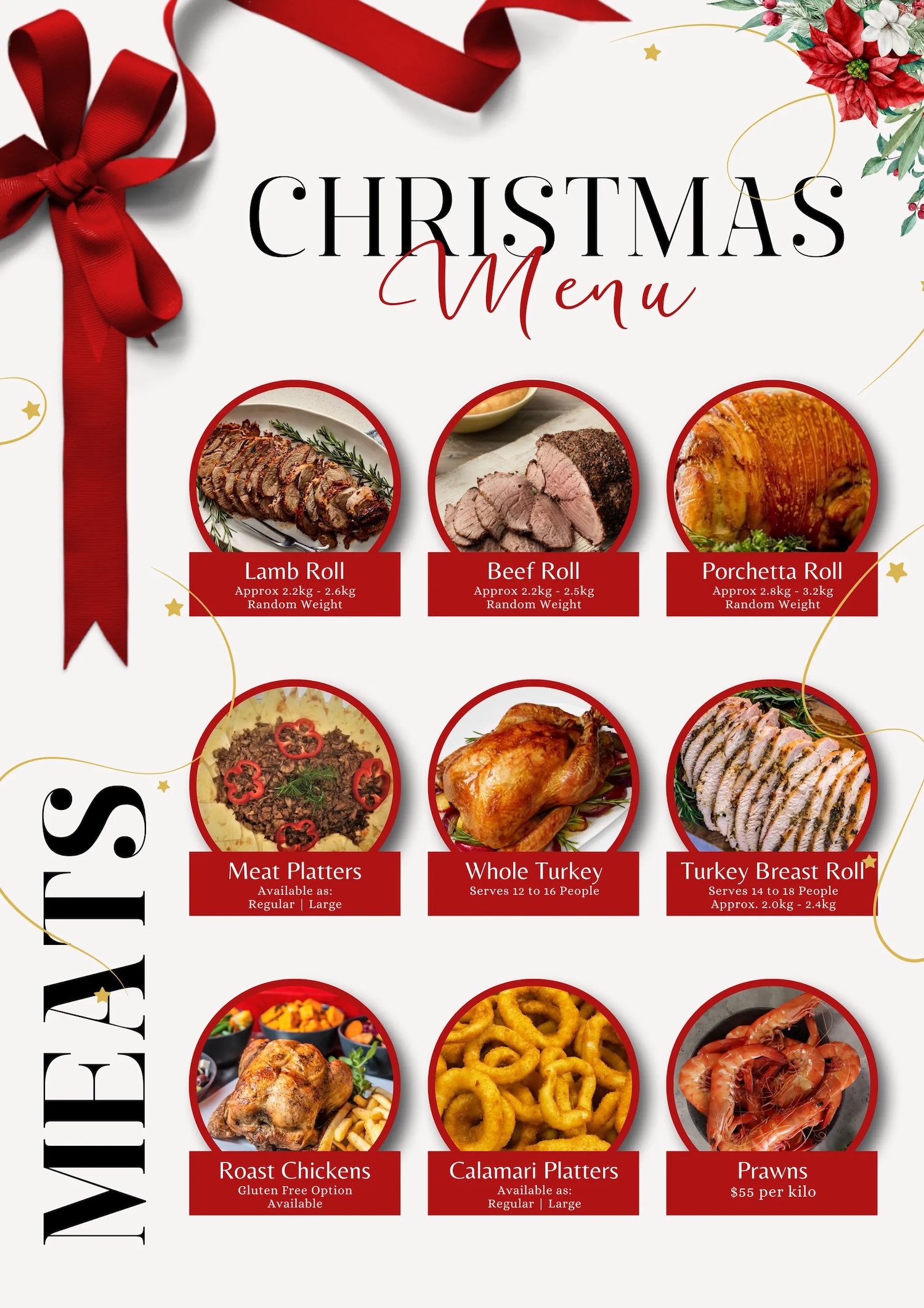 chickens 2 go christmas menu meats