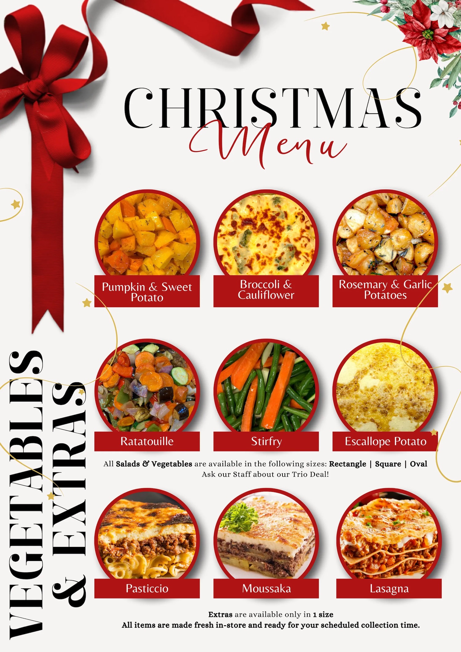 chickens 2 go christmas menu vegetables and extras